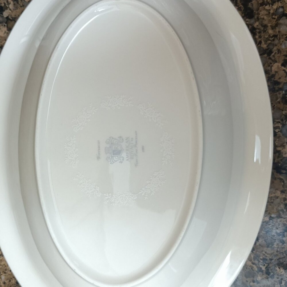 Vintage 10" Oval Vegetable Bowl Winterset by American Royalty 1001 - Picture 6 of 6